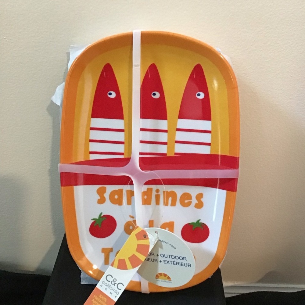 C&C California Home Sardines Collection Melamine Plates Set of‎ 4